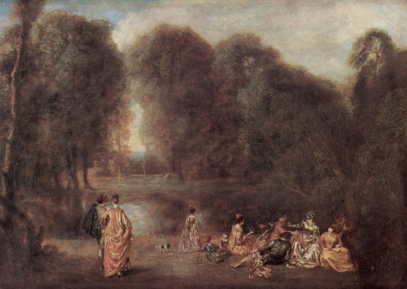 L'Assemblée dans un parc - Antoine Watteau
