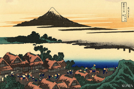 L'aurore à Isawa dans la province de Kai - Katsushika Hokusai - Reproductions de tableaux et peintures haut de gamme