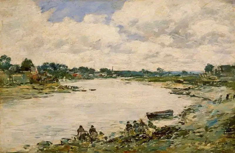Lavandières au bord de la Touques - Eugène Boudin