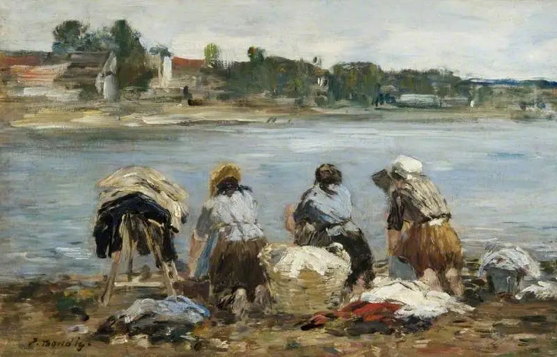 Lavandières au bord de la Touques - Eugène Boudin