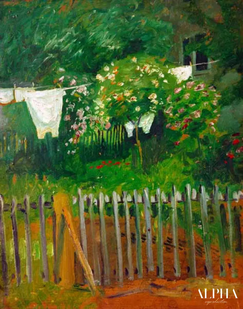 Laverie dans le jardin à Kandern - August Macke - Reproductions de tableaux et peintures haut de gamme