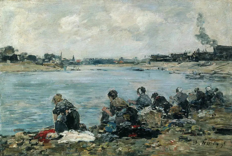Laveuses au bord de la Touques - Eugène Boudin