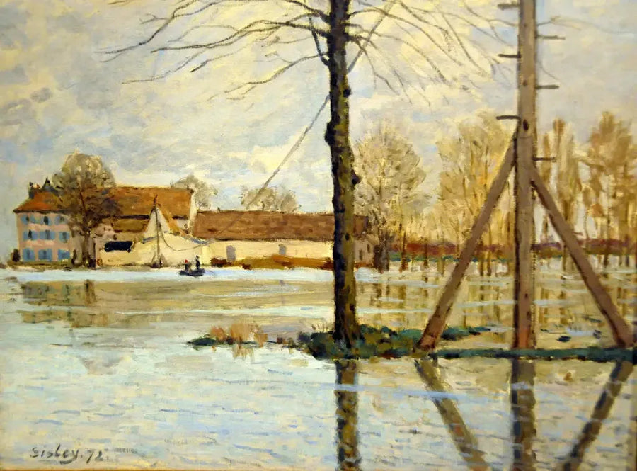 Le Bac de l'île de la Loge,inondation - Alfred Sisley