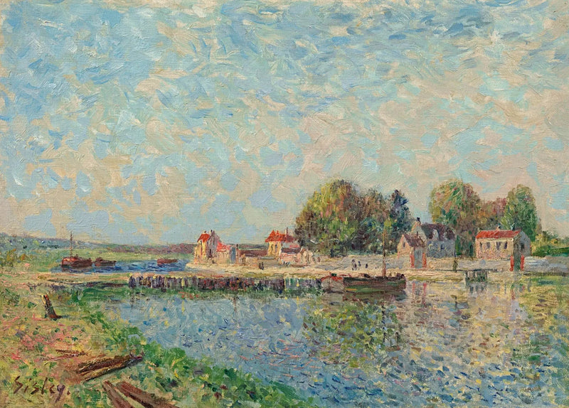 Le barrage à Saint-Mammès, canal du Loing - Alfred Sisley