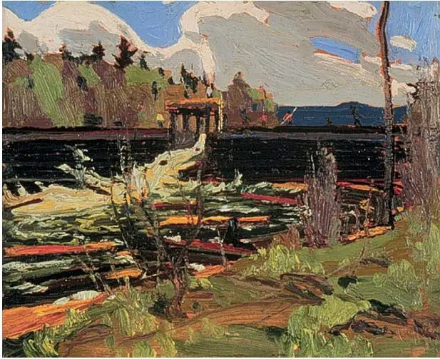 Le barrage du lac Tea - Tom Thomson image 1 copie peinte à la main à l’huile