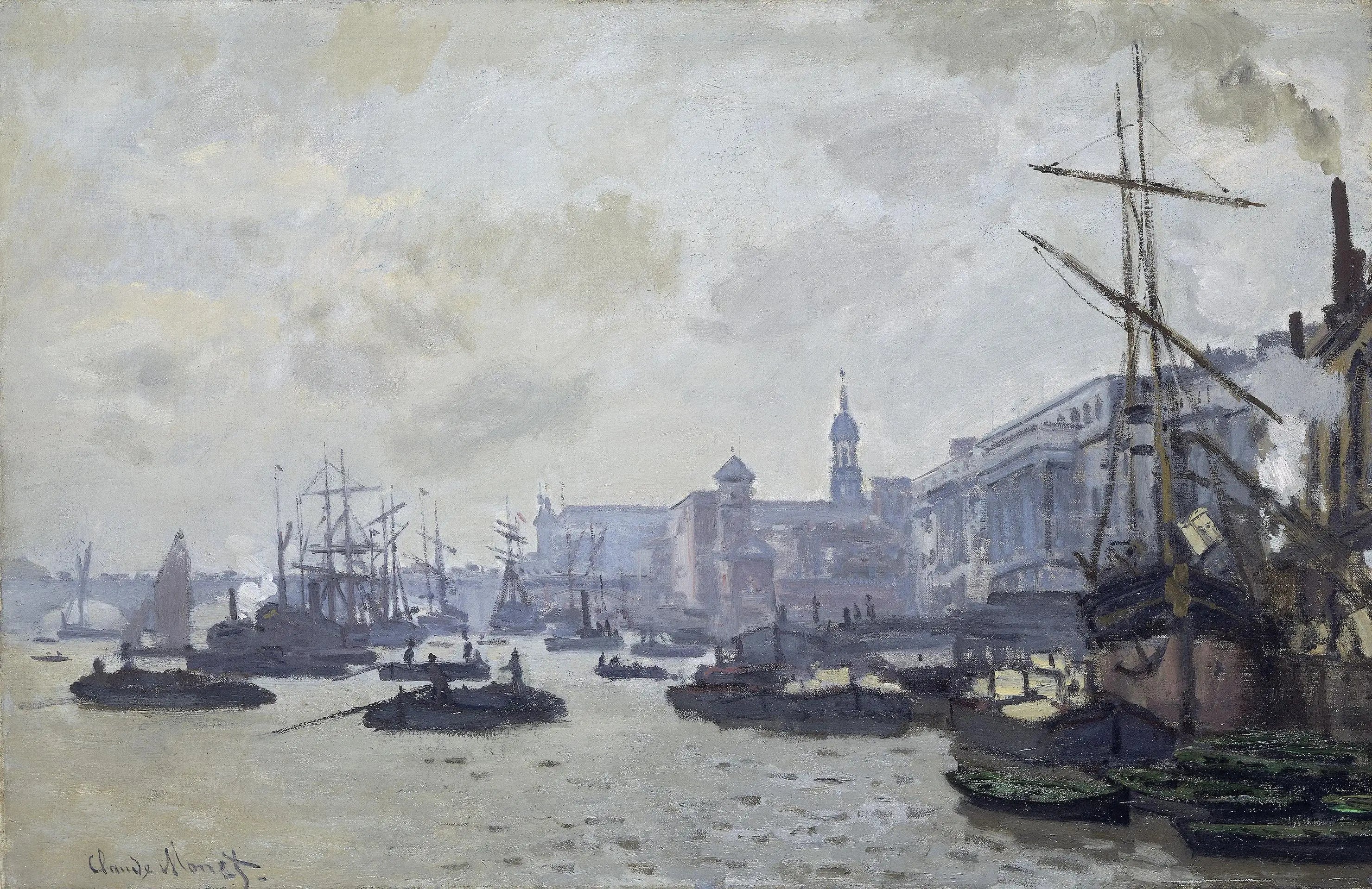 Reproduction du tableau « Le Bassin de Londres - Claude Monet » par Alpha Reproduction en peinture à l’huile