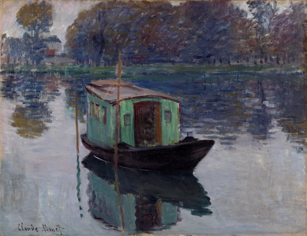 Le bateau-atelier - Claude Monet image 1 reproduction de peinture à l’huile
