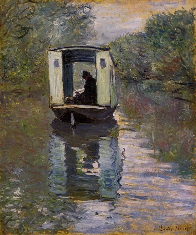 Le Bateau-atelier - Claude Monet