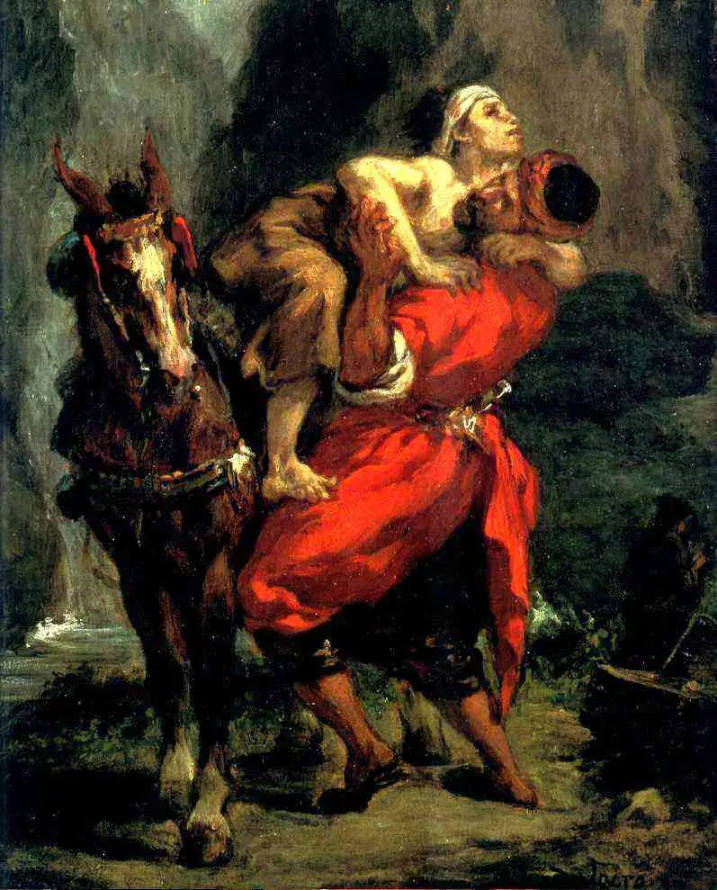 Le bon Samaritain - Eugène Delacroix image 1 copie peinte à la main à l’huile