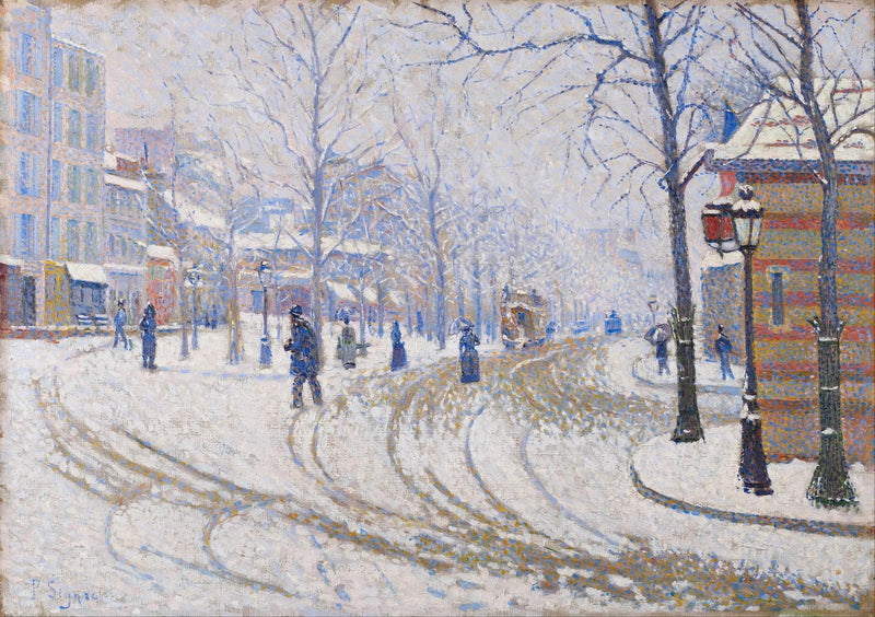 Le boulevard de Clichy, la neige - Paul Signac