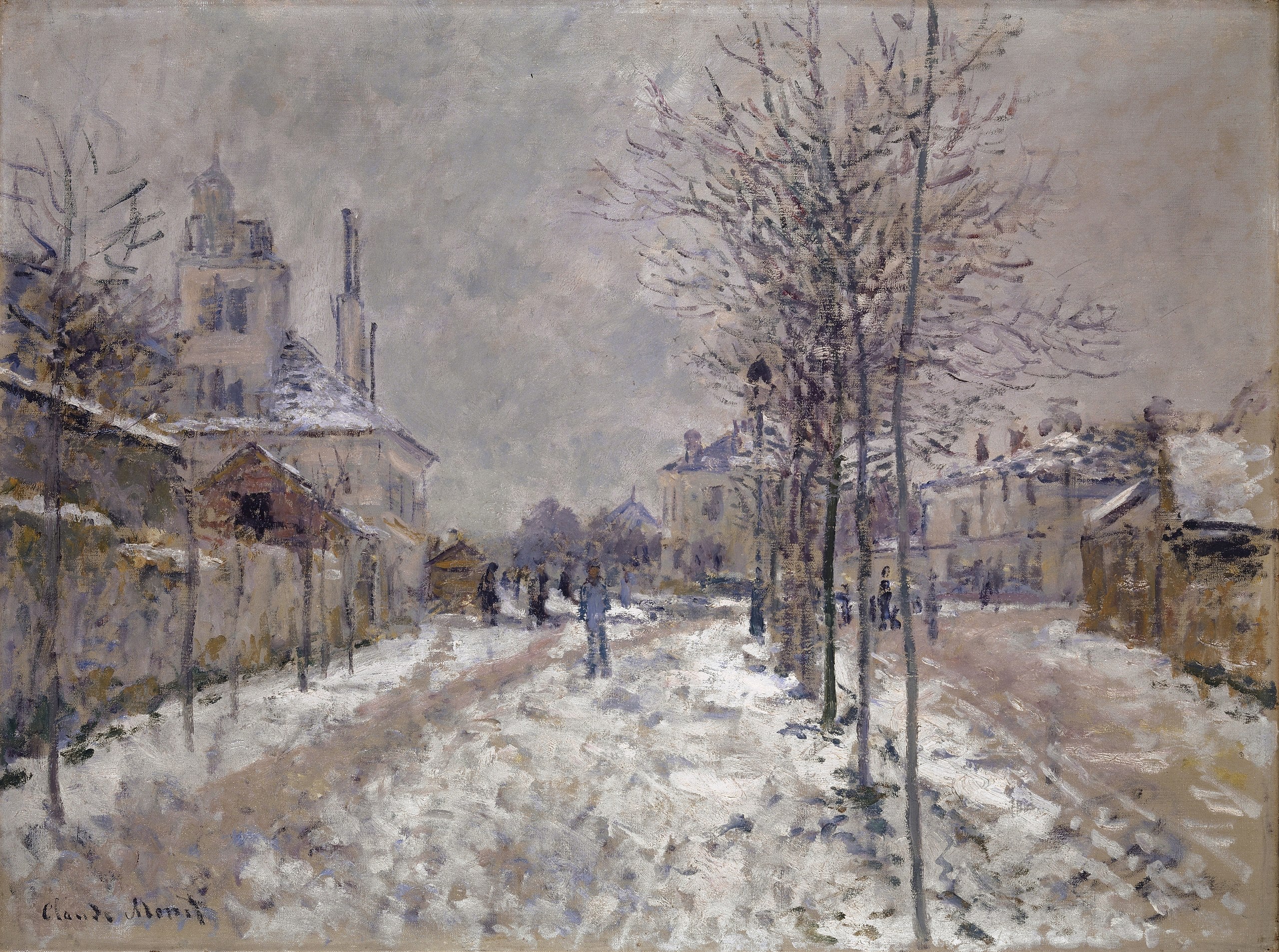 Le Boulevard de Pontoise à Argenteuil, neige - Claude Monet
