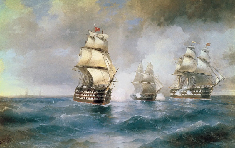 Le Brick « Mercure » attaqué par deux navires turcs - Ivan Aïvazovski