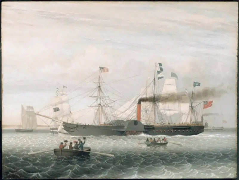 Le Britannia entrant dans le port de Boston - Fitz Henry Lane image 1 reproduction de peinture à l’huile