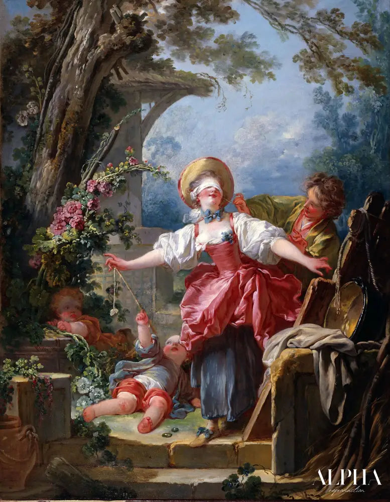 Le buffle de l'aveugle - Jean-Honoré Fragonard - Reproductions de tableaux et peintures haut de gamme