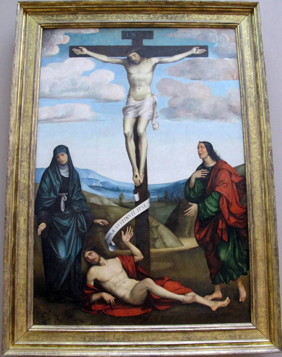 Le Calvaire avec saint Job au pied de la Croix - Francesco Francia