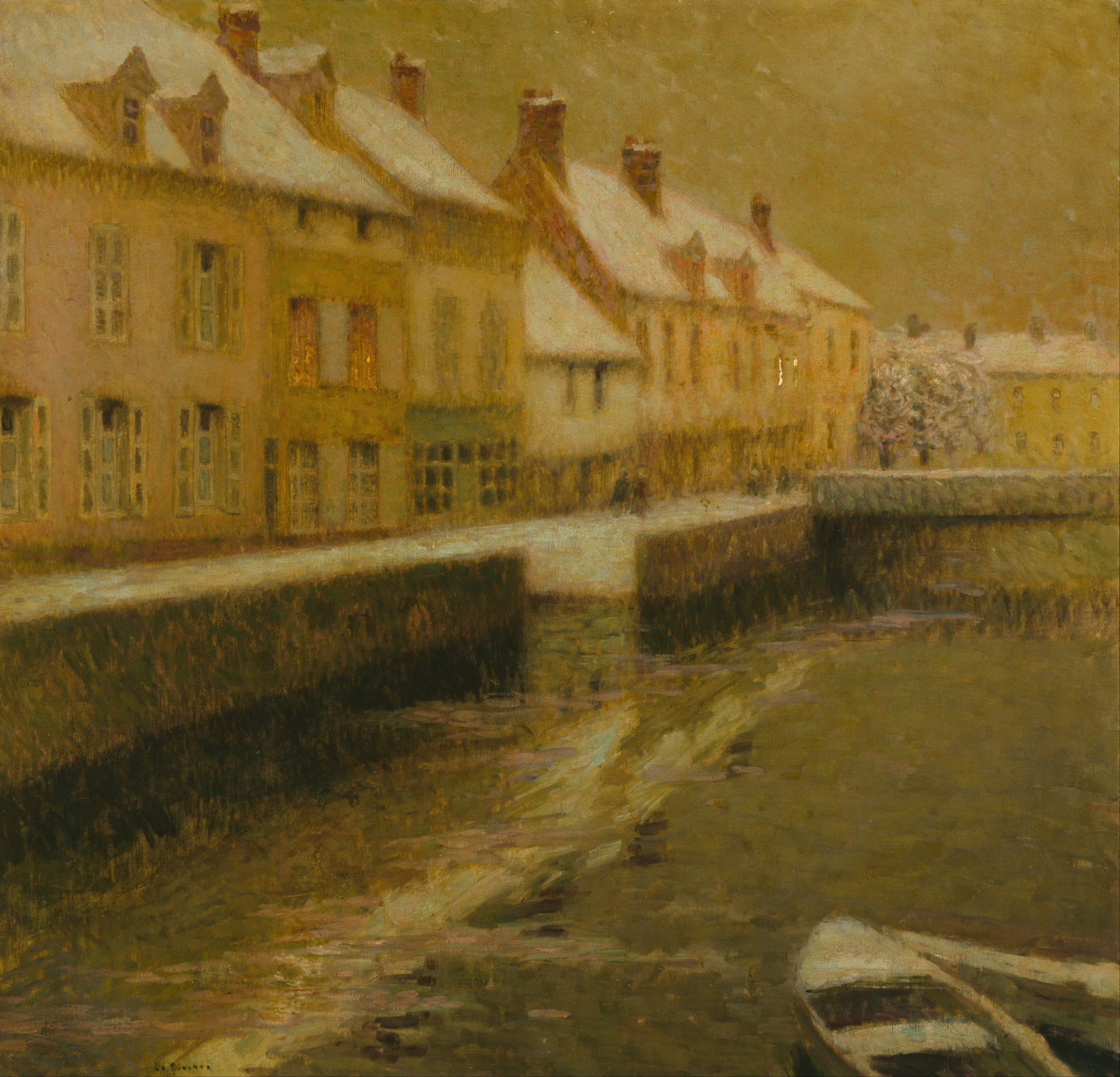 Le Canal à Bruges, Hiver - Henri Le Sidaner