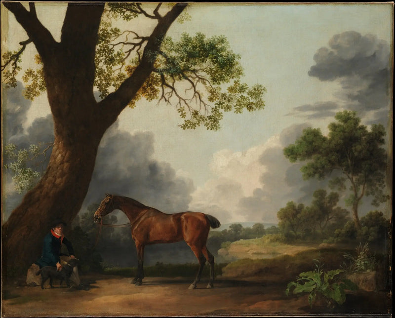 Le chasseur du troisième duc de Dorset avec un palefrenier et un chien - George Stubbs