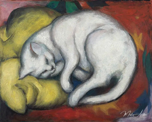 Le chat blanc - Franz Marc - Reproductions de tableaux et peintures haut de gamme