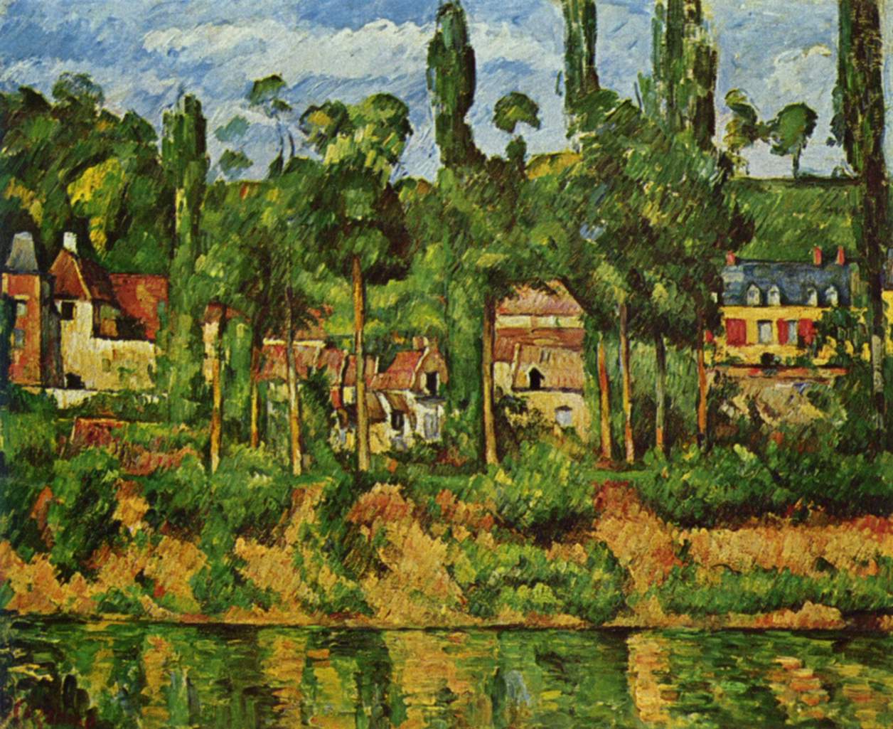 Reproduction du tableau « Le Château de Médan - Paul Cézanne » par Alpha Reproduction en peinture à l’huile