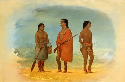Le chef Botocudo sa femme et un jeune homme - George Catlin - Alpha Reproduction