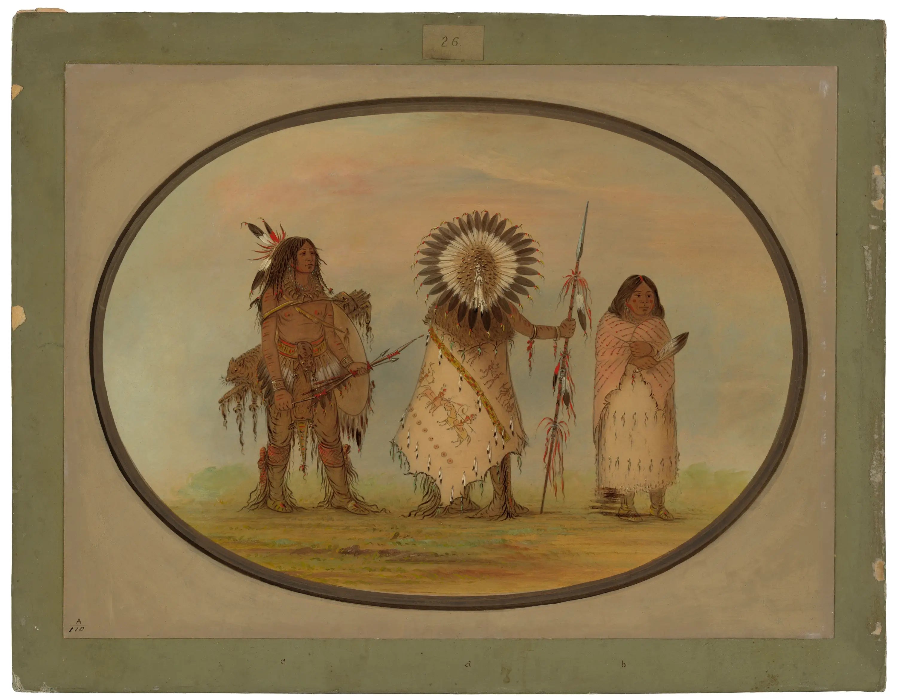 Le chef des corbeaux sa femme et un guerrier - George Catlin - Alpha Reproduction