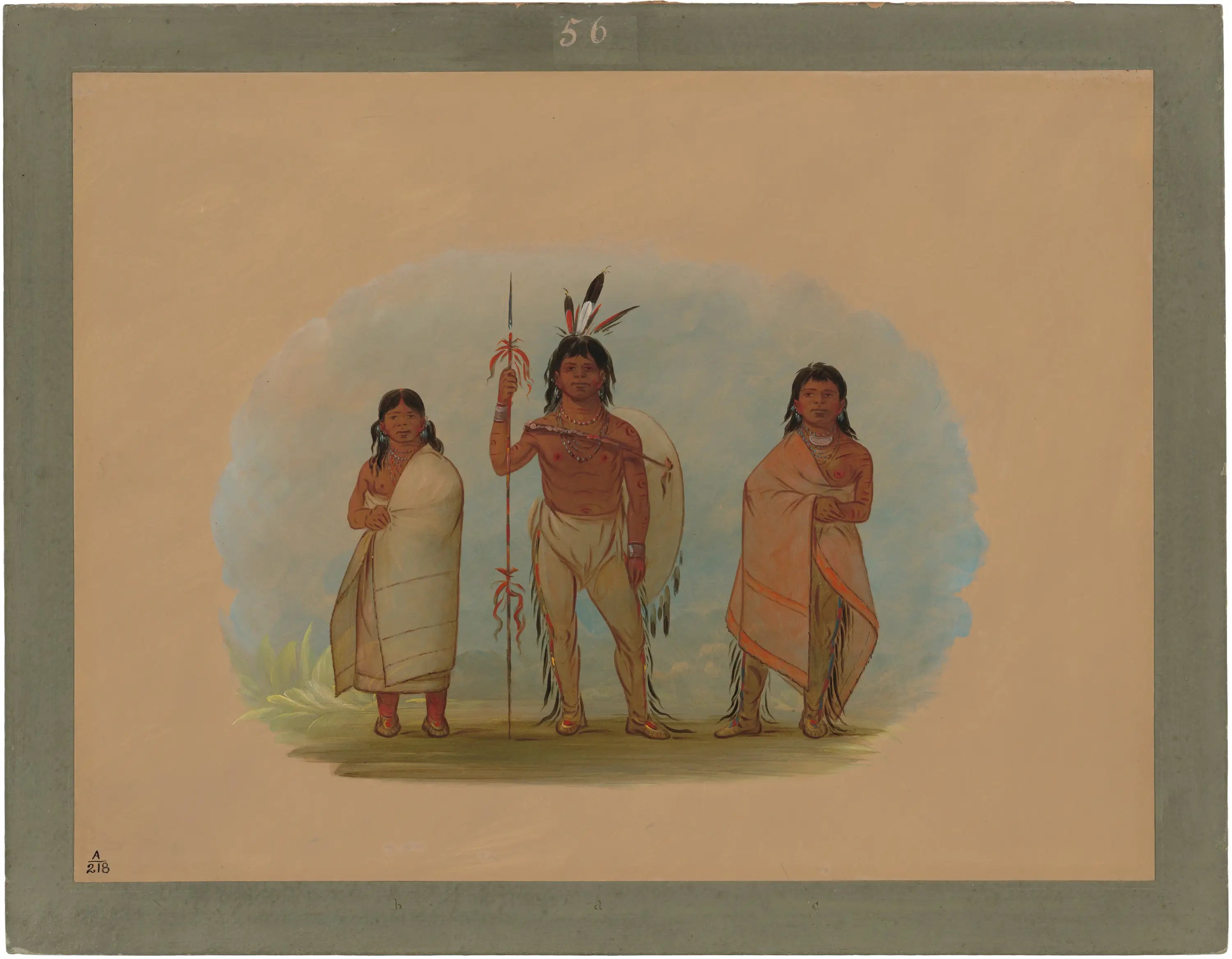 Le chef d’Ottawa sa femme et un guerrier - George Catlin - Alpha Reproduction