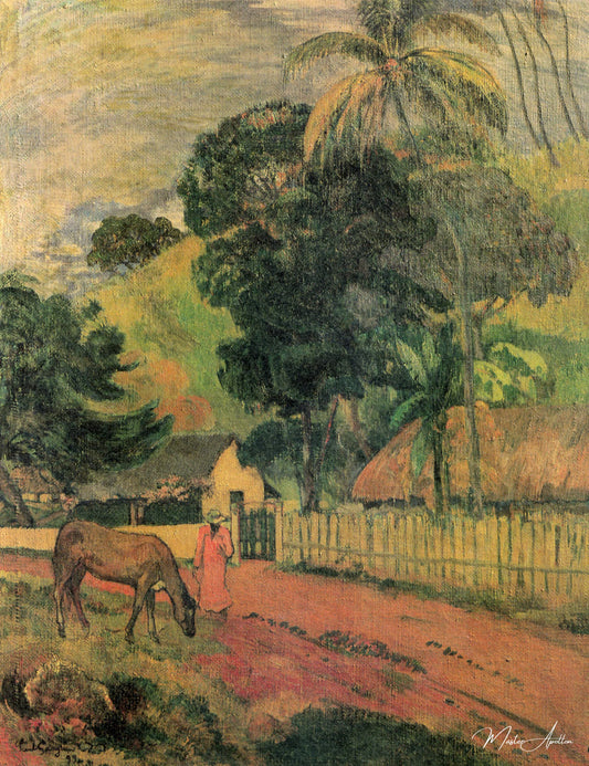 Le cheval sur le chemin - Paul Gauguin - Reproductions de tableaux et peintures haut de gamme