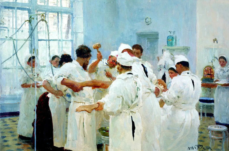 Le chirurgien E. V. Pavlov au bloc opératoire - Ilya Repin