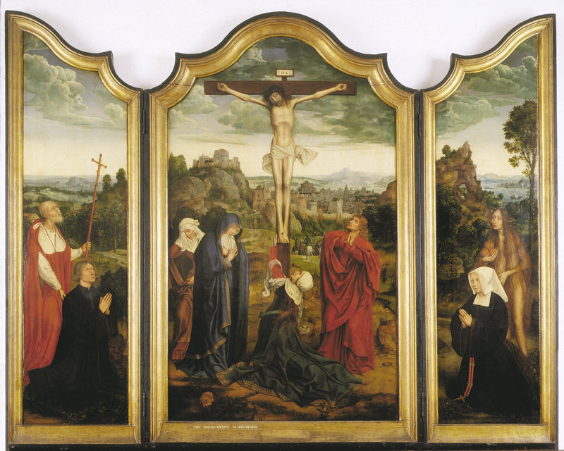 Le Christ en croix avec des donateurs - Quentin Metsys
