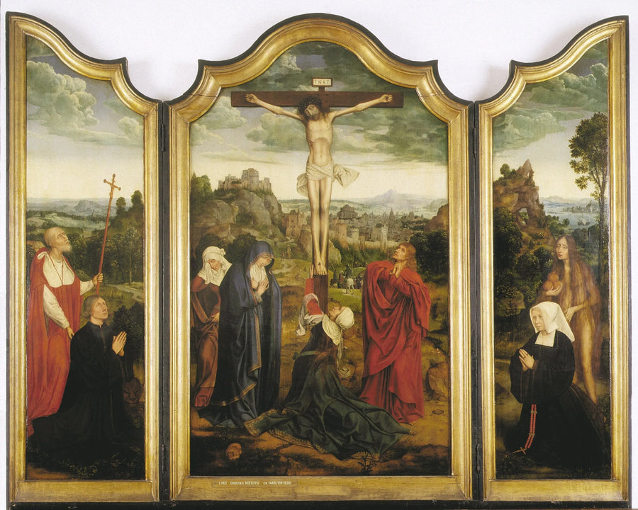 Le Christ en croix avec des donateurs - Quentin Metsys