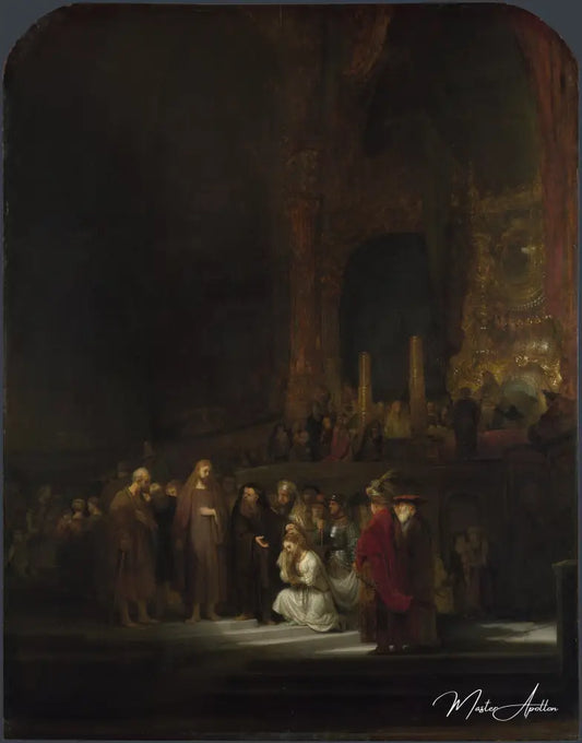 Le Christ et la Femme adultère - Rembrandt van Rijn - Reproductions de tableaux et peintures haut de gamme