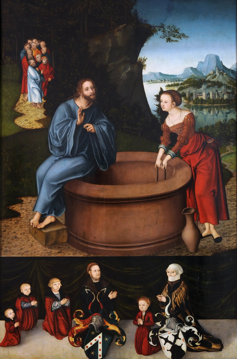Le Christ et la Samaritaine au puits - Lucas Cranach the Elder