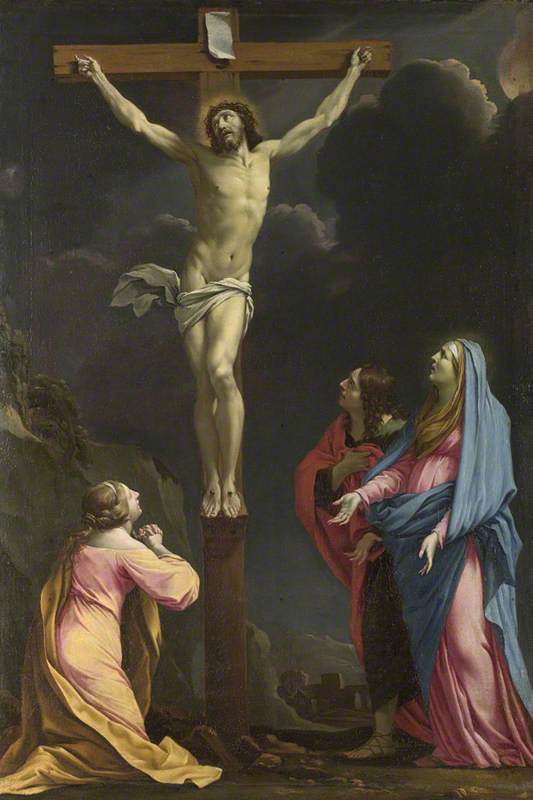 Le Christ sur la Croix entouré par la Vierge et des saints - Eustache Le Sueur