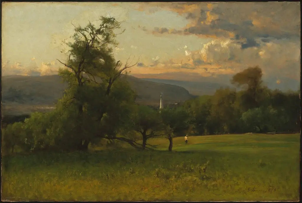 Le clocher de l'église - George Inness image 1 reproduction réalisée par Alpha Reproduction