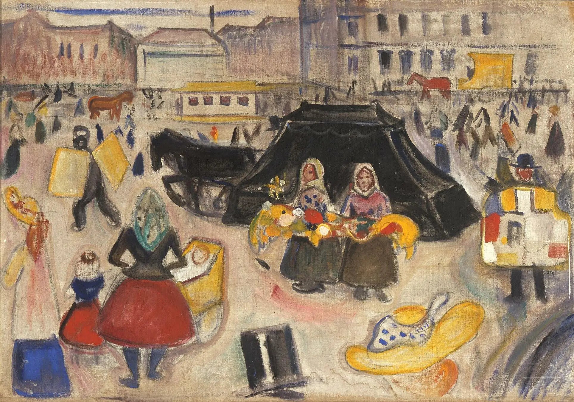 Reproduction du tableau « Le Corbillard sur la Potsdamer Platz - Edvard Munch » par Alpha Reproduction en peinture à l’huile