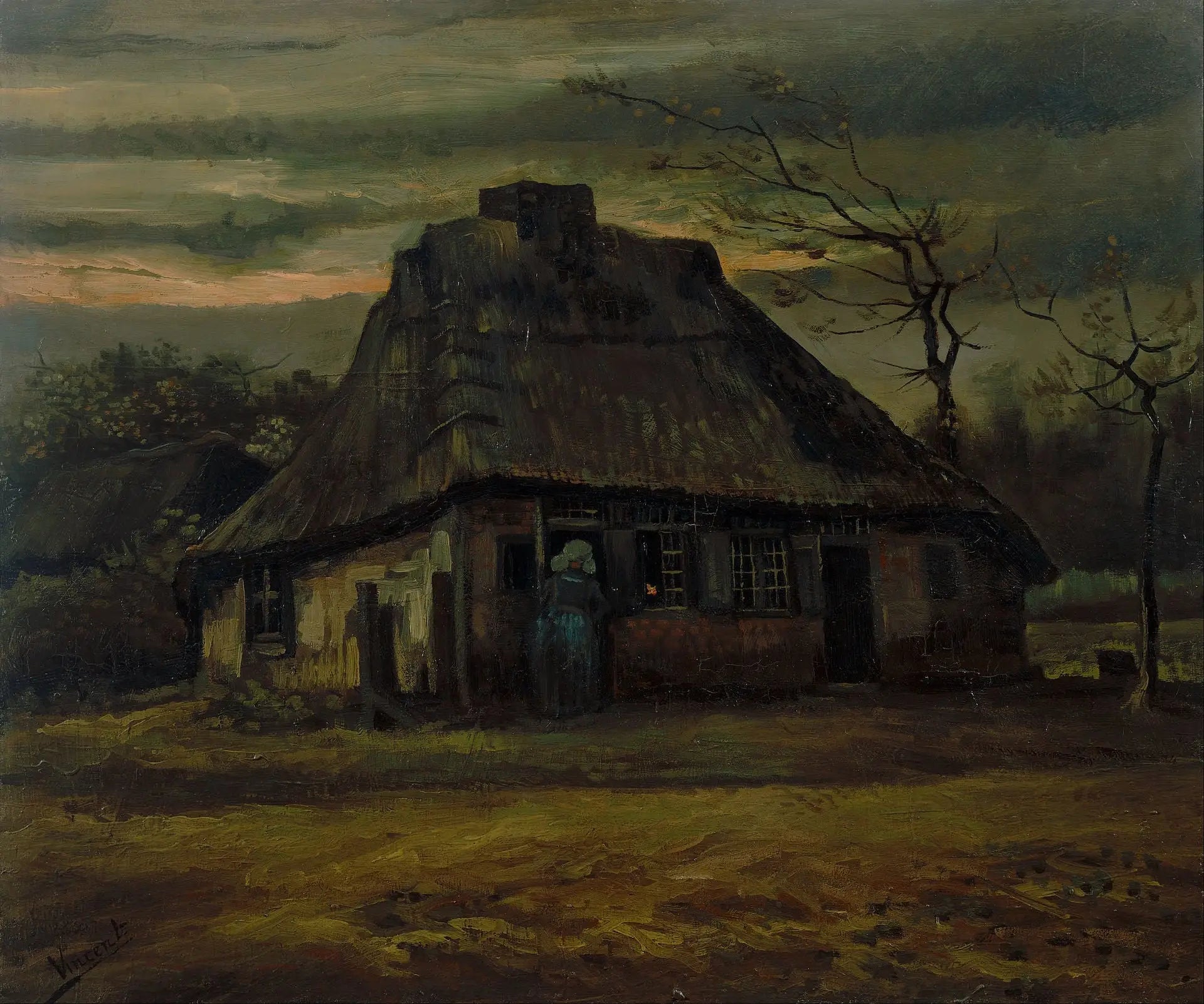 Le Cottage - Vincent van Gogh image 1 reproduction de peinture à l’huile