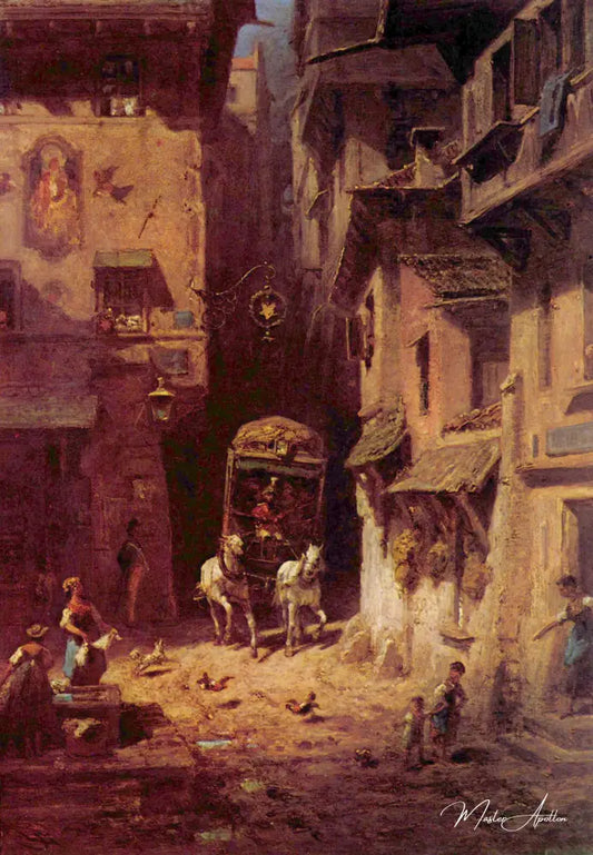 Le Courrier - Carl Spitzweg - Reproductions de tableaux et peintures haut de gamme