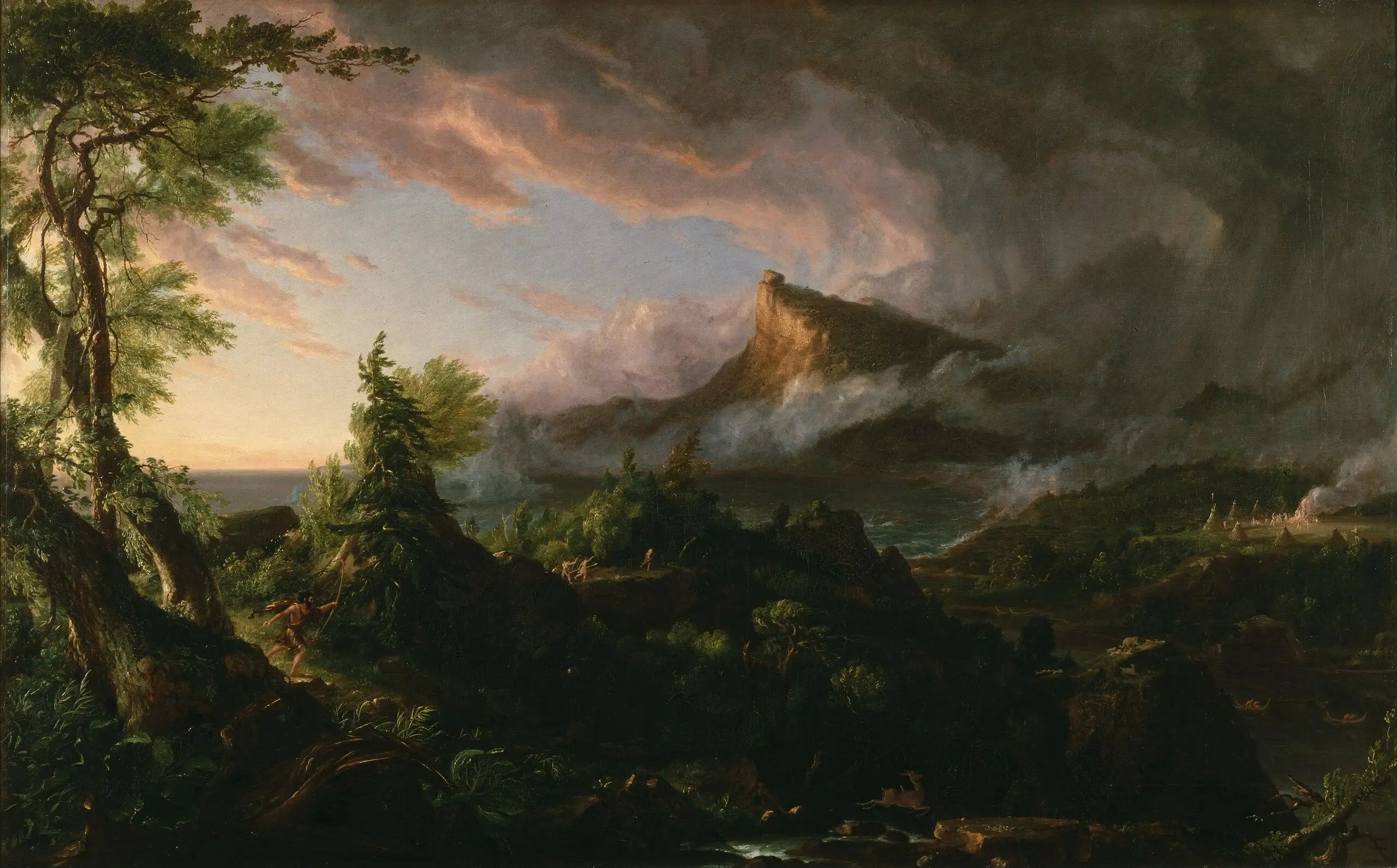 Le Cours de l'Empire : l'état sauvage - Thomas Cole image 1 copie de tableau peinte à la main