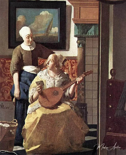 Le détaill de la Lettre d'amour (Vermeer) - Johannes Vermeer - Reproductions de tableaux et peintures haut de gamme