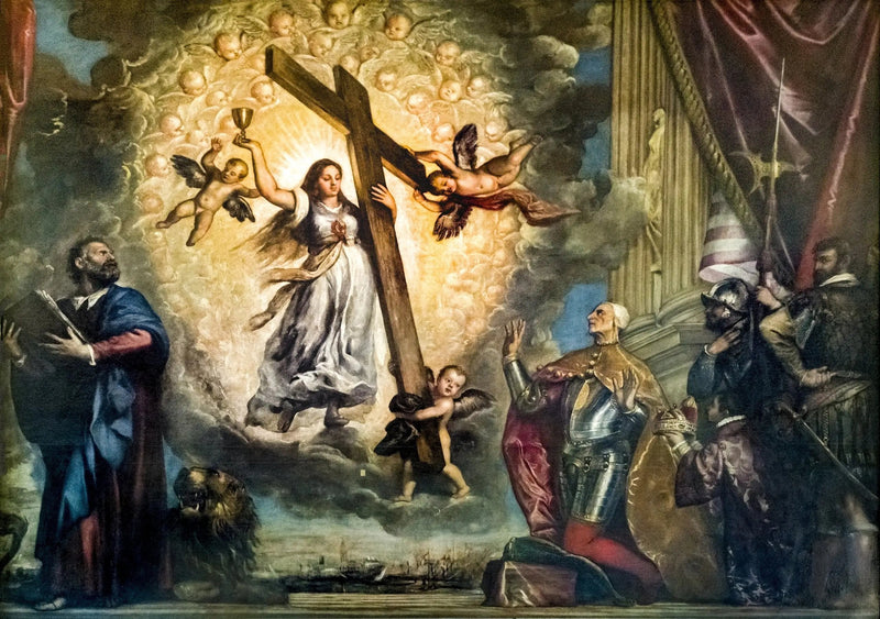 Le doge Antonio Grimani agenouillé devant la foi - Titian
