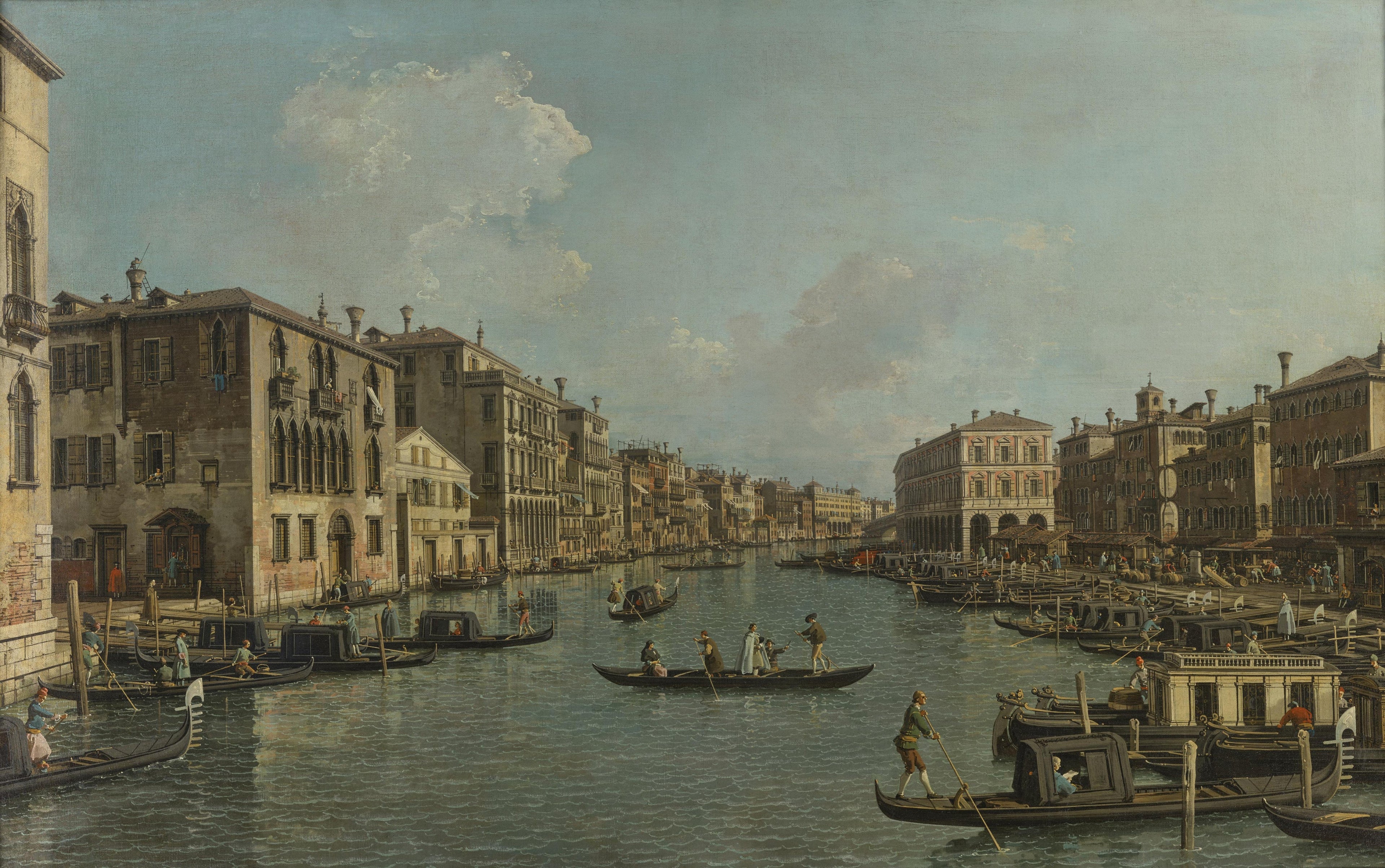 Le Grand Canal vu au sud-ouest vers le pont du Rialto - Canaletto