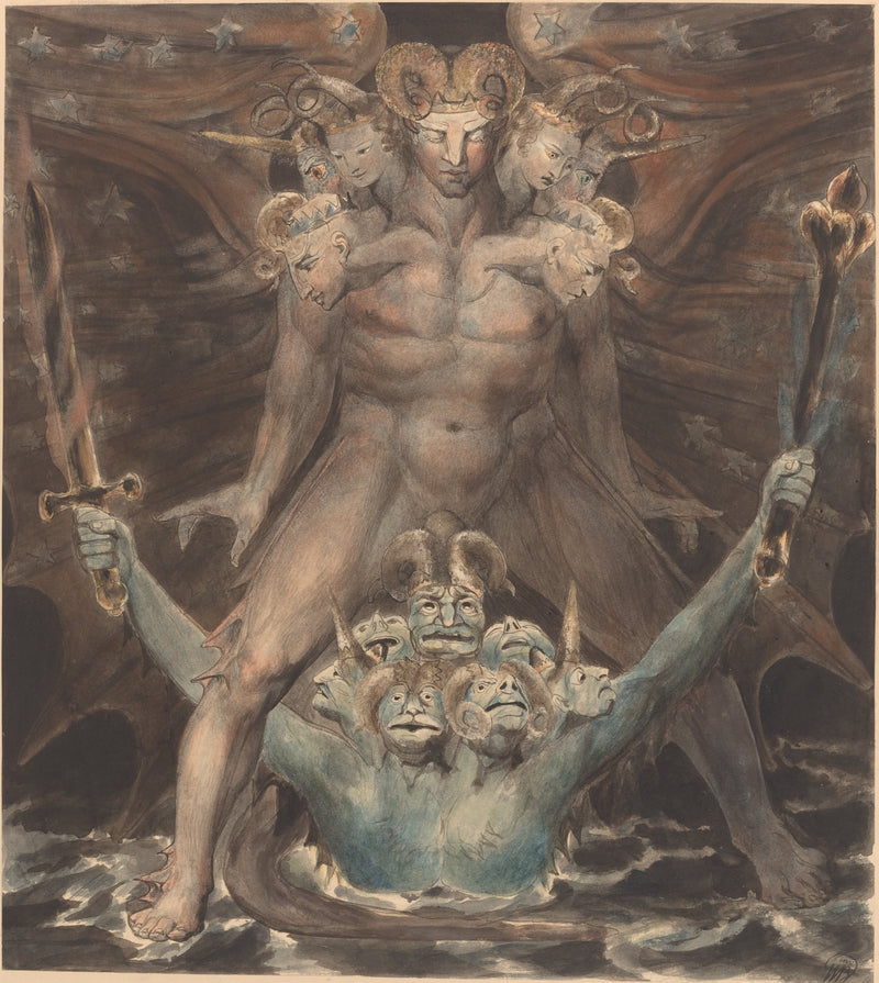 Le Grand Dragon Rouge et la Bête de la Mer - William Blake