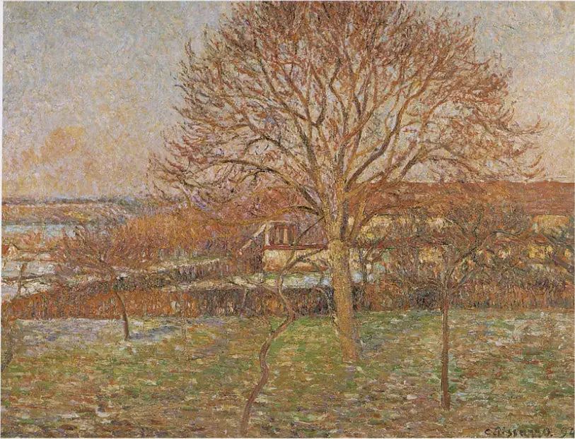Le Grand Noyer, gelée blanche, Éragny - Camille Pissarro