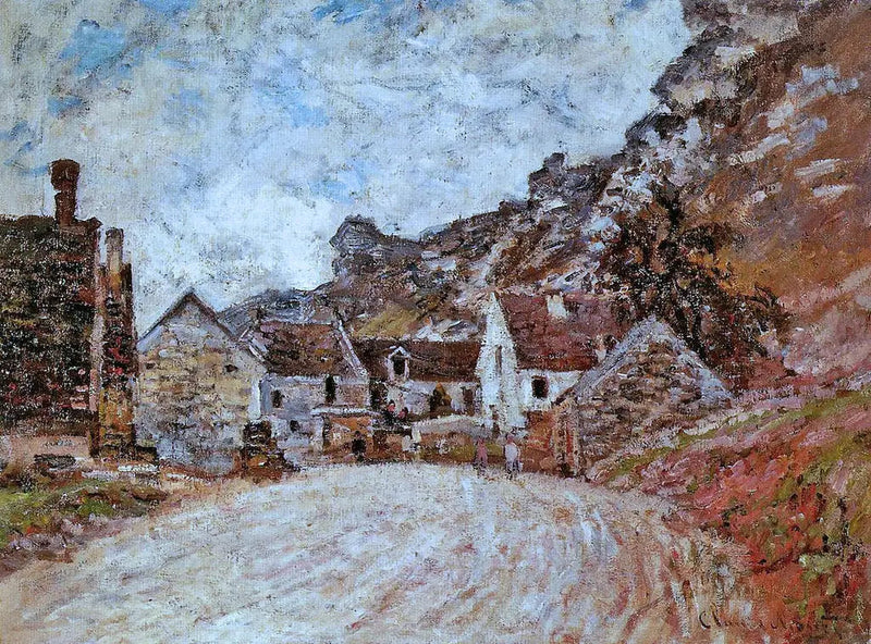 Le hameau de Chantemesle au pied du rocher - Claude Monet