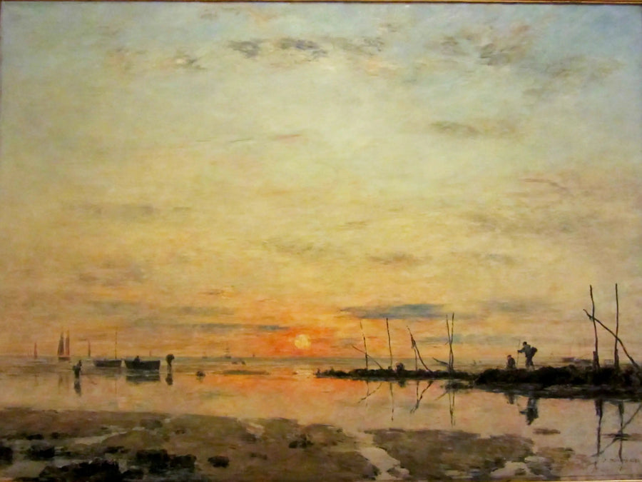 Le Havre. Coucher de soleil à marée basse - Eugène Boudin