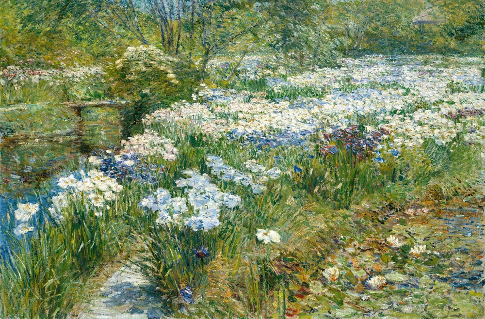Le jardin d'eau - Childe Hassam image 1 copie peinte à la main à l’huile