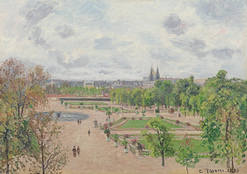 Le jardin des Tuileries, matinée de printemps, temps gris - Camille Pissarro