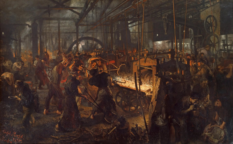 Le Laminoir en fer - Adolph von Menzel