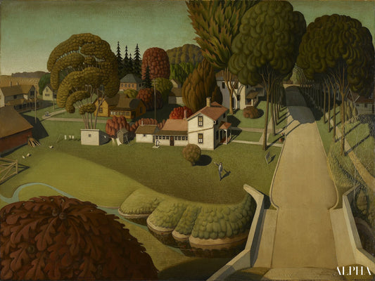 Le lieu de naissance d'Herbert Hoover, West Branch, Iowa - Grant Wood - Reproductions de tableaux et peintures haut de gamme