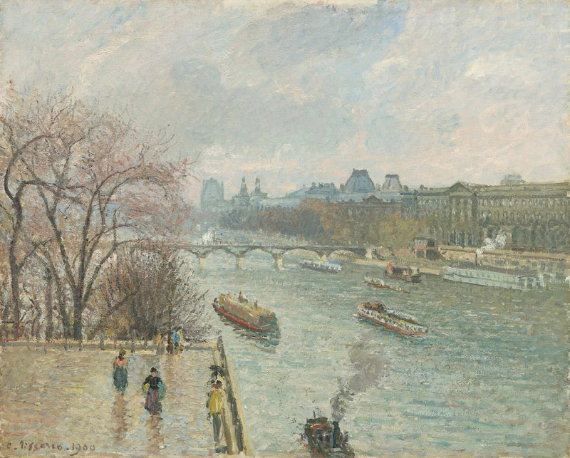 Le Louvre, Après-midi, Temps pluvieux (Première série) - Camille Pissarro